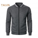 Meeste jakk s&uuml;gis-talv &uuml;hev&auml;rviline vahvlilise tekstuuriga dressipluusjakk taskutega, lukuga kinnitus, vabaaja &uuml;leriided, sportlik riietus M valge