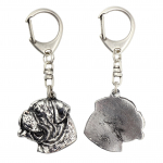 Boxer, German Boxer - Silver-plated key ring with dog, handbag decoration, backpack pendant by Art-Dog brand