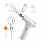 Juhtmeta elektriline munavahustaja topeltsegamispeaga 3 kiirusega kaasaskantav k&auml;sivispel koogileiva-magustoitude jaoks roheline