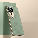 KEYSION Grid Pattern PU nahast &uuml;mbris VIVO V40 5G V40 Pro Plating PC kaamera objektiivi kaitse telefoni kate VIVO V40 Pro 5G jaoks for VIVO V40 5G