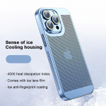 Luksuslik soojust hajutav telefoni&uuml;mbris iPhone'i 15 14 13 12 11 Pro Max jaoks, elektriga kaetud jahutusega objektiivi kaitsekate iPhone 15 Pro Max jaoks For iPhone 16