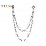 Meeste &uuml;likond Pin Rhinestone Decor Topeltketid Libisemisvastane Kleit Poleeritud Mantel Krae Pin Mantel Pross T&auml;iskasvanutele Riided M&uuml;tsid Kotid Ehted punane