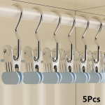 5/10 tk Upgrade laiem kapp riiete korraldaja J&auml;lgedeta riidel&otilde;ksud riidepuud koos konksudega p&uuml;ksid sokid kuivatamine riidepuud 5Pcs sinine