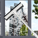 Teleskoopne kahepoolne aknapesuvahend: Alumiiniumist varraste klaasipuhasti valge