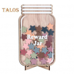 Puidust auhinnapurk lastele positiivse k&auml;itumise stiimulite tabel p&otilde;hit&auml;htedega Lilled Ergutuss&uuml;steemi haldust&ouml;&ouml;riistad &otilde;pilaste koduklassis Star