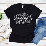 Sassenachi s&auml;rk Outlanderi raamatusarja T-s&auml;rk Claire Jamie Fraseri s&auml;rgid Outlanderi telesaated Inspireeritud l&uuml;hikeste varrukatega triiks&auml;rgid S must