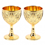 2 tk veiniklaas, peen 3D-reljeefne roosi lillemuster, dekoratiivne vintage veiniklaas Gold
