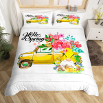 Lilla lavendli k&auml;&auml;bus tekikott King Queen Kawaii Cartoon Gnome voodipesukomplekt Kevadlilled Lohjakate Lilleline tekikott EU Single(135x200cm)