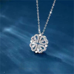 S925 h&otilde;bedane &otilde;nnelik neljalehelise ristiku kaelakee naiselik mitmek&uuml;lgne ni&scaron;&scaron; Interneti-kuulsus vahetatav &uuml;he kandmine v&auml;ike armastus rangluukett 925 Silver