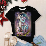 Cartoon Dragon Print naiste T-s&auml;rk Suvine O kaelusega l&uuml;hikeste varrukatega T-s&auml;rgid Naistele Suured Harajuku Riided Vabaajar&otilde;ivaste topid S