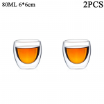 80ML/150ML 2-18TK topelt seinaga klaas Kung Fu teetass l&auml;bipaistev kohvipiima veekruus k&otilde;rge boorsilikaatklaasist joogin&otilde;ude teekomplekt 80ml-150ml