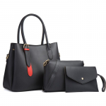 Moodne kolmeosaline komplekt uue stiili &uuml;he &otilde;laga diagonaalne suure mahutavusega naiste kott must