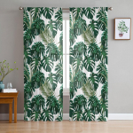 P&otilde;hjamaise troopilise rohelise taime Monstera lehtedega t&uuml;llist aknakate l&auml;bipaistvad kardinad elutuppa magamistoa kaunistuseks W135 x H114cm