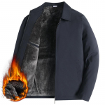 Meeste s&uuml;gis- ja talvine sametist paksendatud jope Keskealiste ja eakate meeste talveriided Puuvillane mantel Meeste avarad issiriided L must