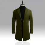 Meeste villane mantel Korea versioon &uuml;he n&ouml;&ouml;biga slim-fit keskmise pikkusega ja pikk trench-mantel vabaaja villane mantel L