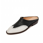 Suvekingad Naiste Suletud Ninaga Naiste Sussid J&auml;meda Kontsaga Mules Ehtsast Nahast Kingad Naistele Slingback Sandaalid K&auml;sitsi Valmistatud Kingad 34 must