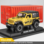 Uus Jeep Diecast m&auml;nguauto mudel 1:32 skaalaga metallisulamist s&otilde;iduk, mis sobib lastele, poistele, t&uuml;drukutele, t&auml;iskasvanutele, tuledega avatavad uksed. Lahe kogutav kingitus kollane