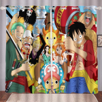 Monkey D Luffy Kodu Multikardin One Piece Armas Tr&uuml;kis Valgust filtreerivad Kardinad Elutuba Magamistuba Soojuse ja P&auml;ikesekaitse 100x140cm brown