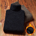 Meeste retro kaelusega paksendatud kampsun, silmkoeline pullover, suures suuruses topid XXXL black