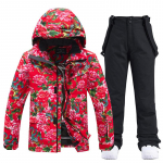 Naiste ja meeste 2-osaline suusakost&uuml;&uuml;m kapuutsiga suusajope ja p&uuml;kste komplektid veekindel tuulekindel lumekost&uuml;&uuml;m isoleeritud soe talvine suusa-lumelauakost&uuml;&uuml;m XL