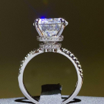 5CT Moissaniidi S&otilde;rmus D V&auml;rvi S925 Sterling H&otilde;bedaga Kaetud 18K Naiste Pulmas&otilde;rmus Peos&otilde;rmused Kingitused Peen Ehted Sertifikaat 6&5CT