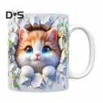 Kassi keraamiline kruus 11 untsi keraamiline joogikruus Klassikaline 3D raamaturiiul Vesitass J&otilde;ulukink kassis&otilde;pradele C