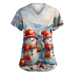 Naiste moodsad V-kaelusega l&uuml;hikeste varrukatega t&ouml;&ouml;r&otilde;ivad, taskutega, tr&uuml;kitud topid XXXL