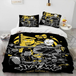 3D Wu T-TANG Klannide Seeria Silt Tekk Voodipesukomplekt, Tekikott Voodikomplekt Tekikate Padjap&uuml;&uuml;r, King Queen Suuruses Voodipesukomplekt Lastele 70x133cm 2pcs
