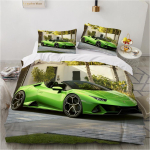 V&otilde;idus&otilde;iduautod Moodsad 3D tekikott Dropshipping Moodne lahe sportauto lastele Teismelised poisid Magamistoa kaunistus Kuninganna 135x200cm 2pcs black