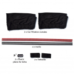 2 tk 50cm Auto P&auml;ikesesirm K&uuml;lgakna Kardin Auto Kokkupandav UV-kaitse Tarvikud Must Puhas Riie Auto Tarvikud must