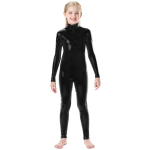 T&uuml;drukute l&auml;ikiv metallik mock kaelusega unitard lukuga seljal &uuml;hes t&uuml;kis pikkade varrukatega bodikost&uuml;&uuml;m lastele wetlook XS black