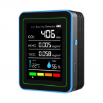 5 &uuml;hes majapidamise sise&otilde;hu kvaliteedi detektor CO2 HCHO TVOC niiskuse ja temperatuuri monitor CO2 tester, LCD USB laetav must