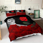 Yst&auml;evap&auml;eva kingitused Sinine roos lilleline tekikott komplekt King-size 3 osa 3D-tr&uuml;kitud &otilde;itega voodipesukomplekt Toa kaunistus Naised 135x200cm 2pcs black