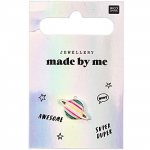 Pin's - plan&egrave;te multicolore 17 x 10 mm