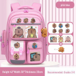 Capybara koolikott: Armas, mahukas seljakott algkooli poistele ja t&uuml;drukutele small roosa