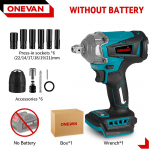 ONEVAN 1200N.M p&ouml;&ouml;rdemomendiga harjadeta elektriline l&ouml;&ouml;kmutriv&otilde;ti 1/2-tolline aku elektriline mutriv&otilde;ti Elektrilised t&ouml;&ouml;riistad Makita 18 V aku jaoks NO Battery-12pcs Set