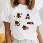 Multikas Lilled Madoprinteriga T-s&auml;rk Naljakas Lihtne Roos L&uuml;hikeste Varrukatega Naiste T-s&auml;rk T-s&auml;rk Top Harajuku Naiste vabaaja T-s&auml;rk Riided S