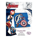 Carte Crystal Art &agrave; diamanter - Captain America - 18 x 18 cm