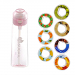 Pudelikomplekt, joogipudel 650 ml maitsestatud kaunadega, veepudelikomplekt j&otilde;usaalis treenimiseks, kool One Size roosa