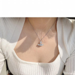 Saturni tsirkoon teemant kaelakee: Elegantne Euroopa ja Ameerika stiilis rangluukett