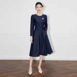 Elegantne Prantsuse drapeeringuga plisseeritud kleit: K&otilde;rgetasemeline l&auml;ikiv riietus bankettideks ja ametlikeks s&uuml;ndmusteks XXL roosa