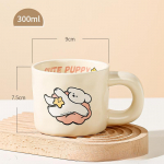 Armas piima Fufu tass k&otilde;rge v&auml;&auml;rtusega keraamiline tass kutsika kruus kontori kohvitass kingitus paarile veetass 300mL [Color Box]