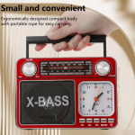 Kaasaskantav AM/FM/SW Retro Raadio Vintage Multifunktsionaalne Raadio K&otilde;lariga Taskulamp BT5.0 TF Kaart Sise- V&auml;litingimustesse H&auml;daolukordadeks punane