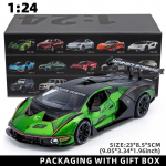 1:24 Lambo SCV12 sulamist automudel, tagasit&otilde;mmatav heli ja kerge laste m&auml;nguasi sportautomudel Peen t&ouml;&ouml;laua kaunistused kollektsiooni poisile kingitus roheline