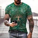 Viking Tattoo 3D-printimine T-s&auml;rk Meeste mood Street Hip Hop Viking mustriga l&uuml;hikeste varrukatega topid Naljakad Naiste Laste T-s&auml;rk Suvi S