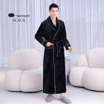 [2001 Uus] Eriti pikk paks unisex flanellist hommikumantel: S&uuml;gis/Talv, XL Korallfliisist Hommikumantel Medium