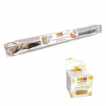 Rouleau de p&acirc;te &agrave; sucre blanche &Oslash; 36 cm + paillettes dor&eacute;es