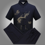 Traditsiooniline Kung Fu Tai Chi Tangi komplekt Meeste Hiina stiilis s&auml;rgid S&auml;rgid Bluusid Jakk XL tumesinine v&auml;rv