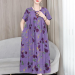 Suures suuruses elegantsed kleidid naistele vabaaja l&uuml;hikeste varrukatega vintage pikk kleit 5XL