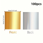 100 t&uuml;kki, 15 * 15cm, ruudukujuline kuldne alumiiniumfooliumist pakkepaber, ruudukujuline pulgakommi paber, kasutatakse DIY kommide ja &scaron;okolaadi pakkimiseks, bankett Pack of 100 kuld